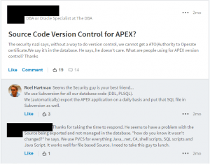 version control oracle apex