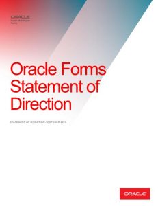 Oracle Forms statement of direction Oct 2019